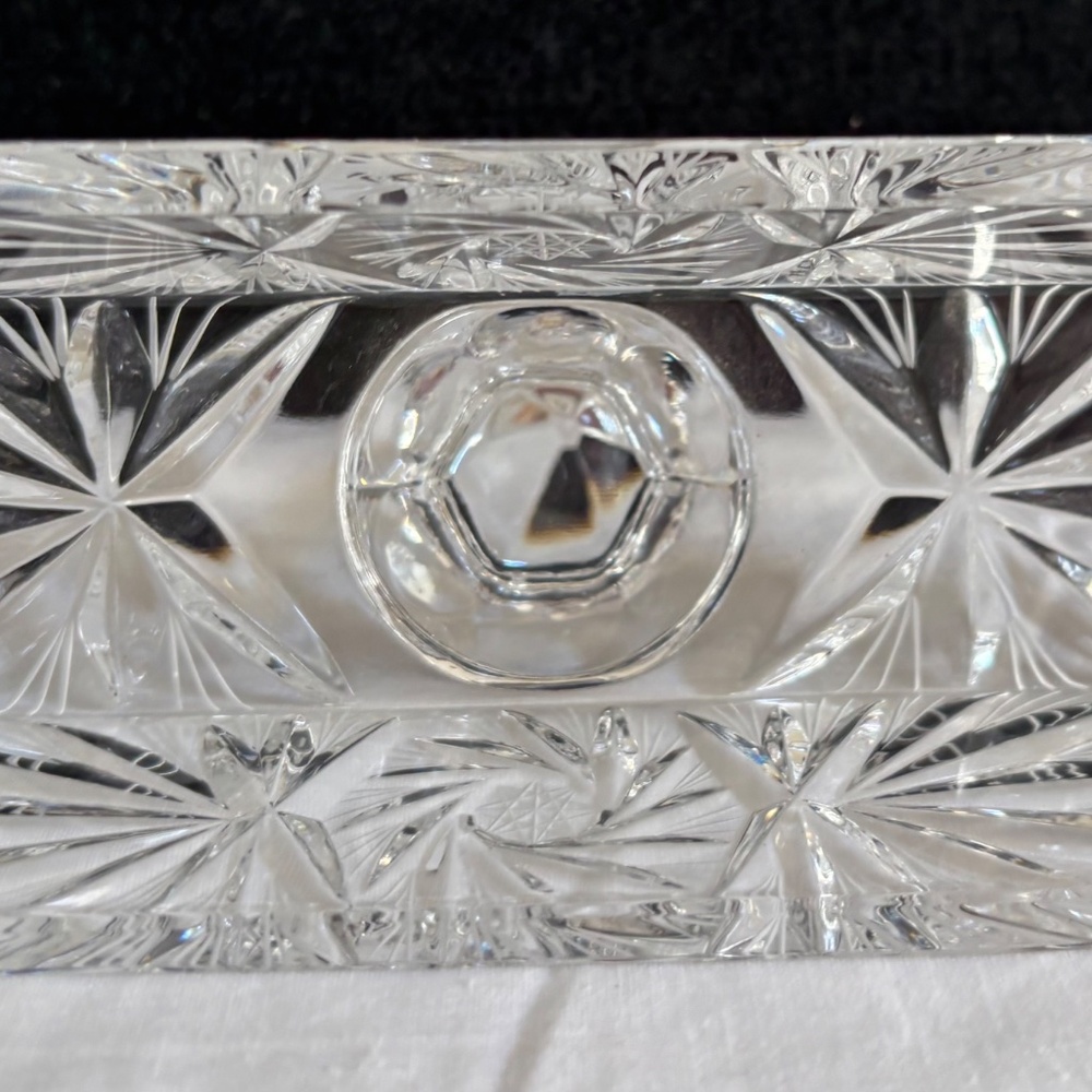 Crystal Rectangular Butter Dish 6" - Picture 3 of 4
